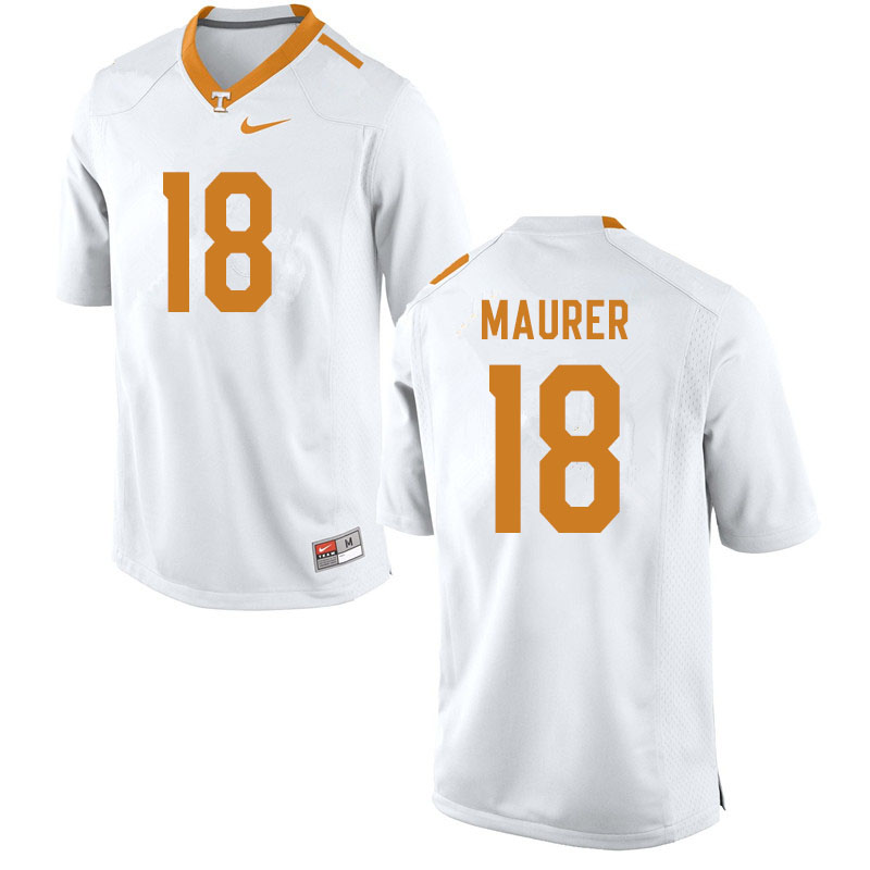 Men #18 Brian Maurer Tennessee Volunteers College Football Jerseys Sale-White